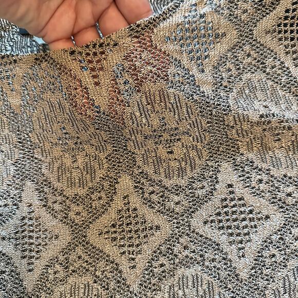 VTG GIORGIO SANT'ANGELO Lace Fringe Crop Top Size 14 Designer Boho Eclectic Chic - Picture 2 of 8